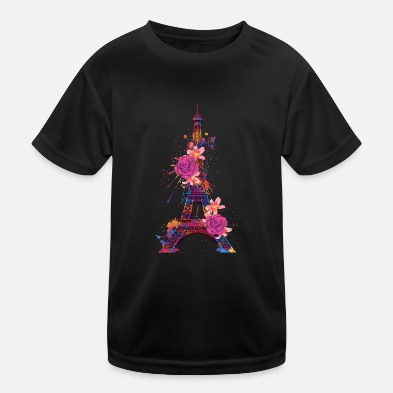 Paris France Eiffel Tower Souvenir Kids Functional T-Shirt