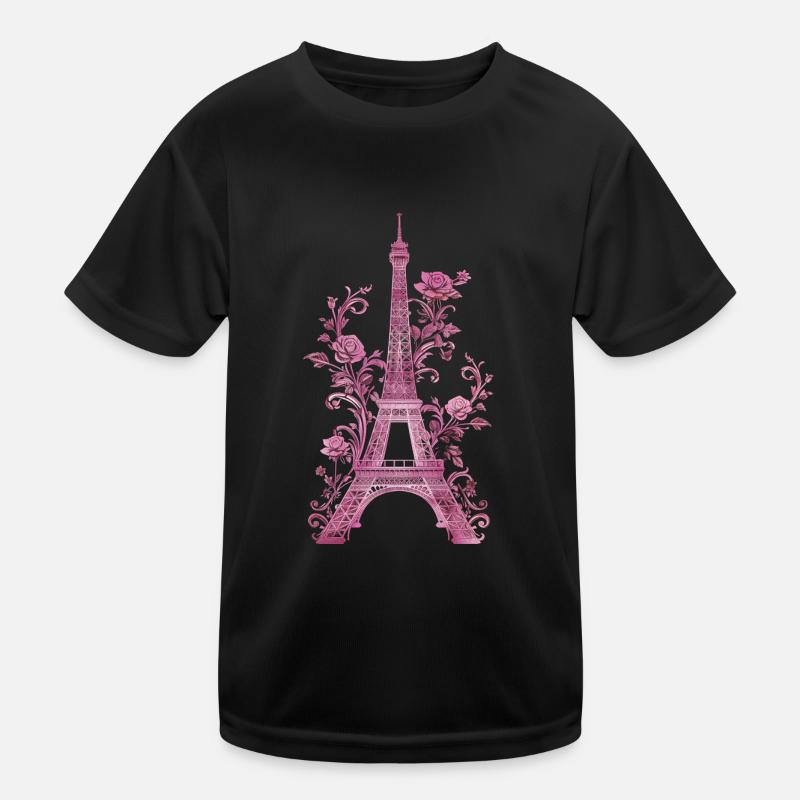 Paris France Eiffel Tower Souvenir Kids Functional T-Shirt