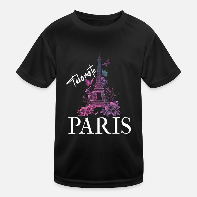 Paris France Eiffel Tower Souvenir Kids Functional T-Shirt