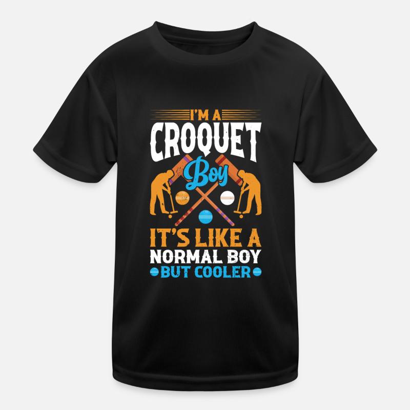 Croquet Player Boy Croquet Boy Kids Functional T-Shirt