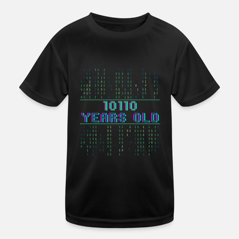 22nd birthday 22 years old Binary Code Coder Kids Functional T-Shirt
