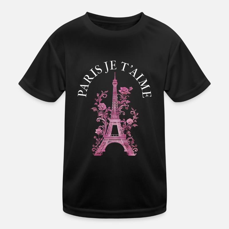 Paris France Eiffel Tower Souvenir Kids Functional T-Shirt