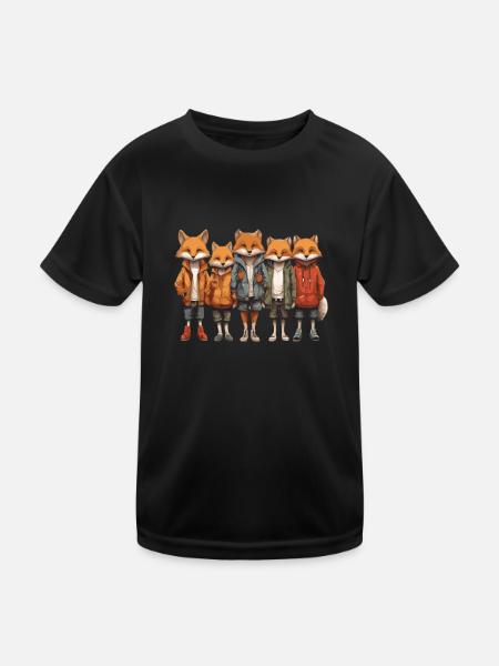 Cadeaux esthétiques pour les amoureux du renard - T-shirt sport Enfant - noir - Devant