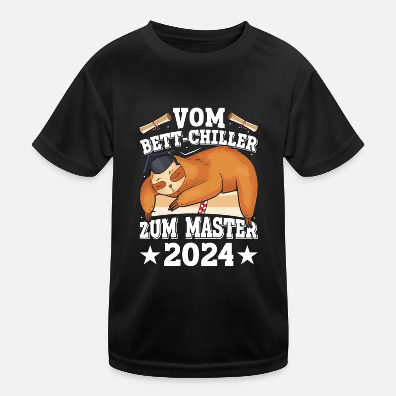 Masterabschluss Vom Bett Chiller zum Master - Kinder Funktions-T-Shirt - Schwarz