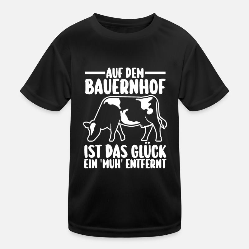 Kuh Bauer Bauernhof Kuhbauer Kühe Kinder Funktions-T-Shirt