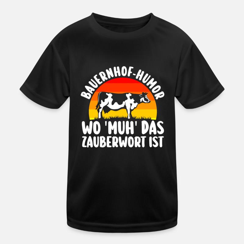 Kuh Bauer Bauernhof Kuhbauer Kühe Kinder Funktions-T-Shirt