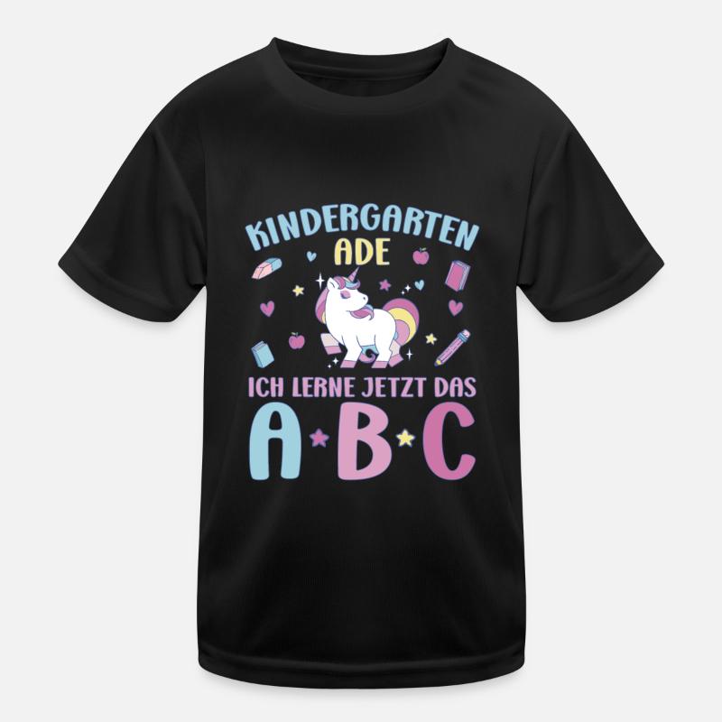 Bye Kindergarten Einhorn Kita Abgänger Mädchen Kinder Funktions-T-Shirt