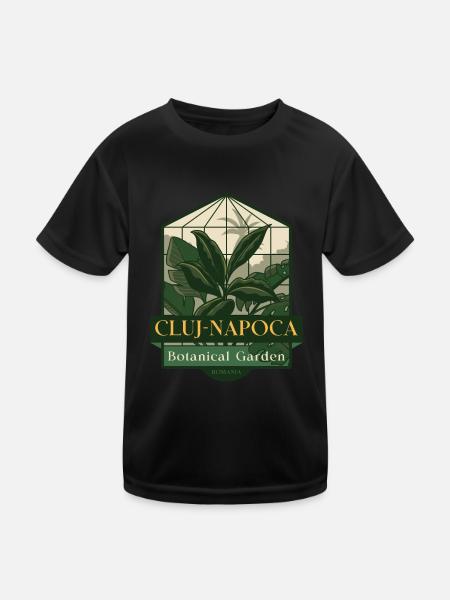Botanischer Garten Cluj-Napoca - Rumänien - Kinder Funktions-T-Shirt - Schwarz - Vorne