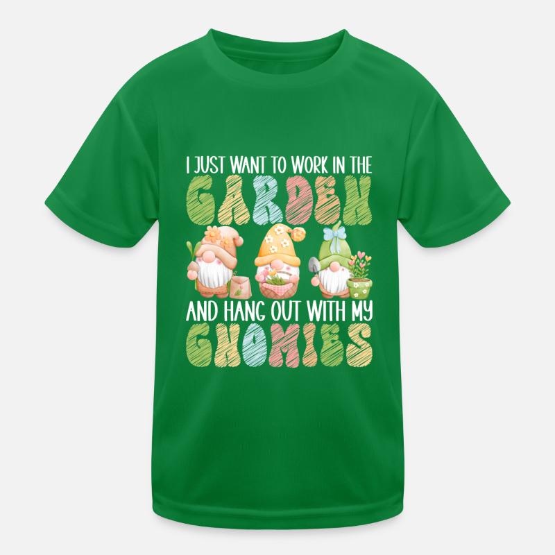 Gartenzwerge Gartenarbeit Kinder Funktions-T-Shirt