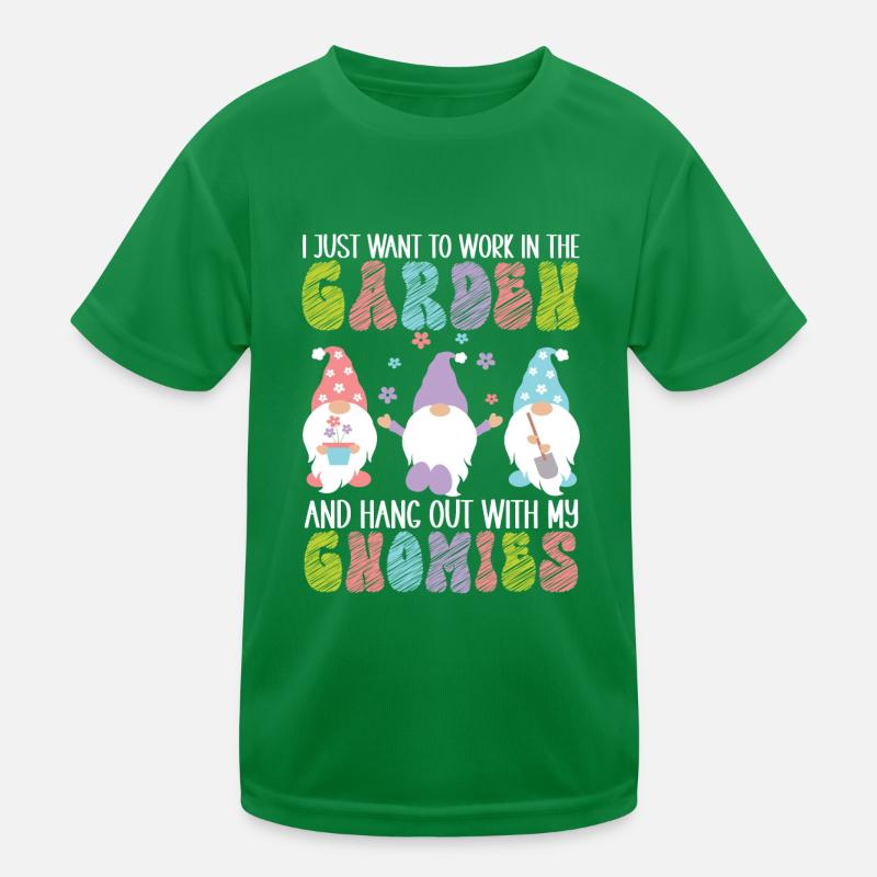 Gartenzwerge Gartenarbeit Kinder Funktions-T-Shirt