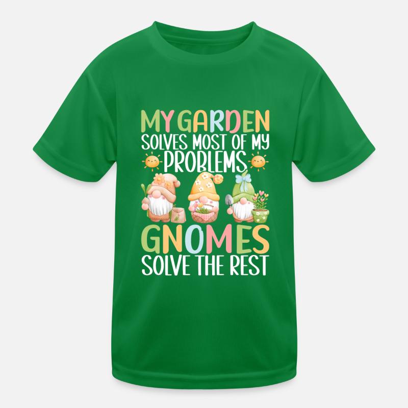 Gartenzwerge Gartenarbeit Kinder Funktions-T-Shirt
