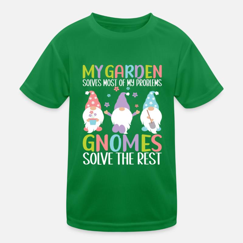 Gartenzwerge Gartenarbeit Kinder Funktions-T-Shirt