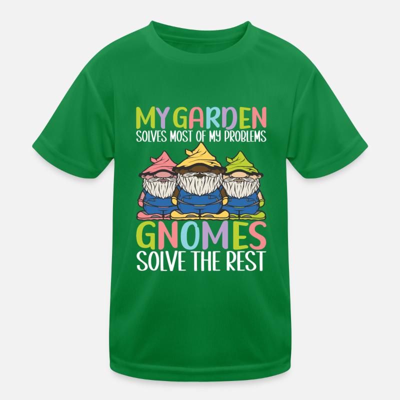 Gartenzwerge Gartenarbeit Kinder Funktions-T-Shirt