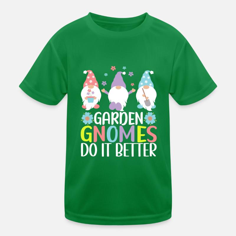 Gartenzwerge Gartenarbeit Kinder Funktions-T-Shirt