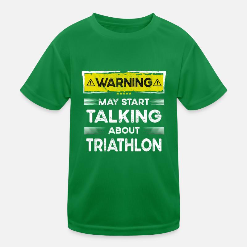 Talking about Triathlon funny Kinder Funktions-T-Shirt