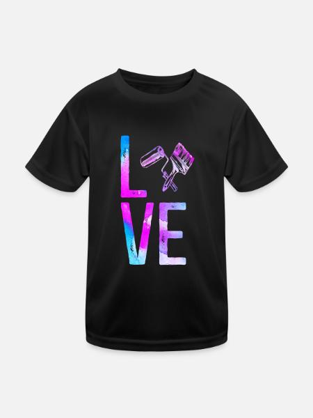 Peintre en bâtiment Décorateur Aquarelle - T-shirt sport Enfant - noir - Devant