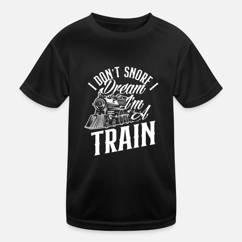 Train Lover Trains Snoring Kids Functional T-Shirt