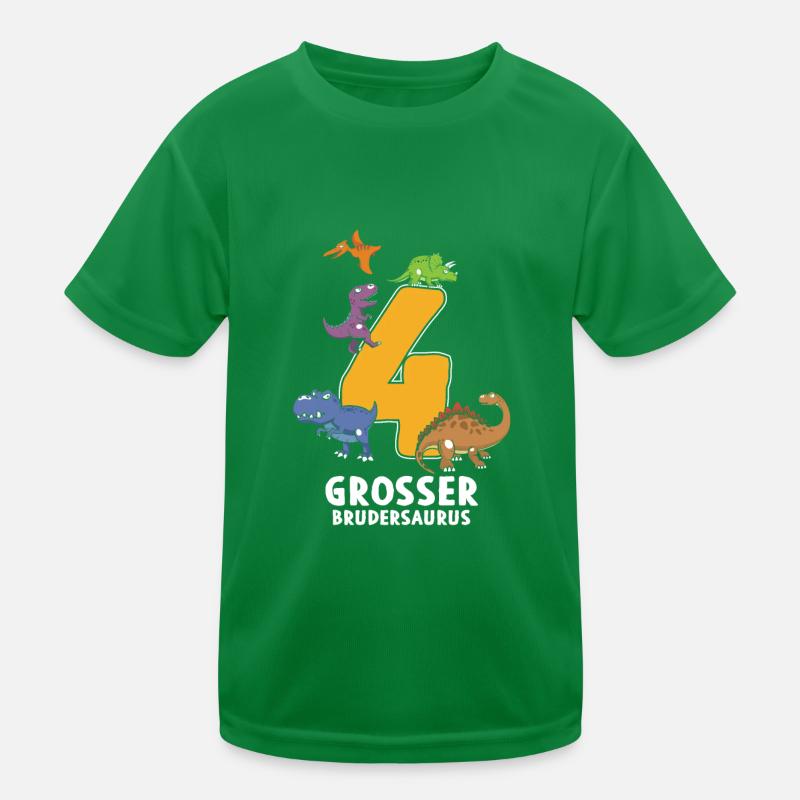 4 Years Birthday Brudersaurus Dino Kids Functional T-Shirt