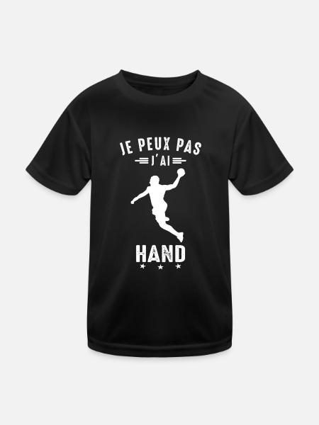 Je Peux Pas J'ai Hand handball Joueur Handballeur - T-shirt sport Enfant - noir - Devant