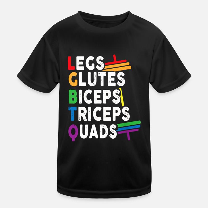Legs Glutes Biceps Triceps Quads Kinder Funktions-T-Shirt