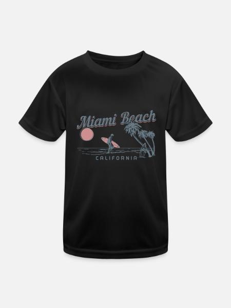 Miami Beach Florida USA Retro Vintage - Kinder Funktions-T-Shirt - Schwarz - Vorne