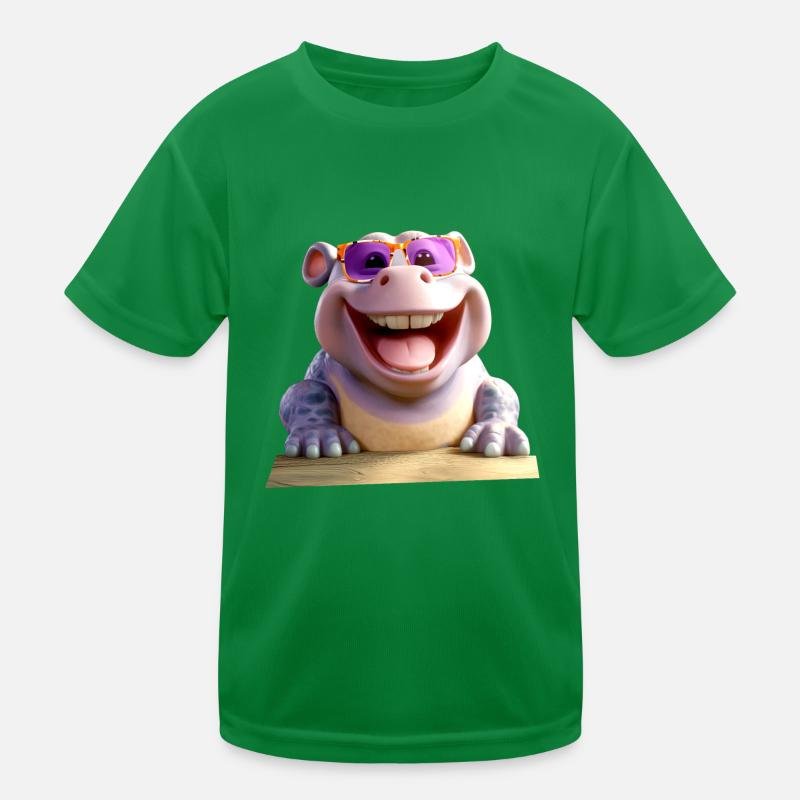 Nilpferd Flusspferd Papa Hippopotamus Cooles Hippo Kinder Funktions-T-Shirt
