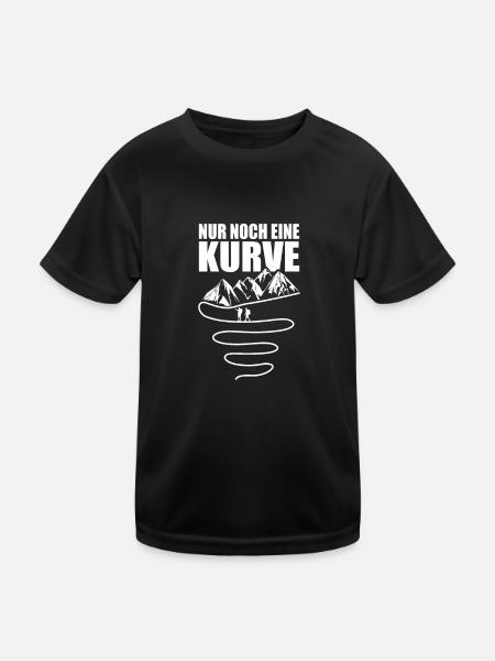 Nur noch eine Kurve - Kinder Funktions-T-Shirt - Schwarz - Vorne