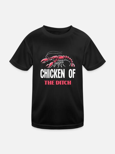 Langusten Hähnchen Meerestier - Kinder Funktions-T-Shirt - Schwarz - Vorne