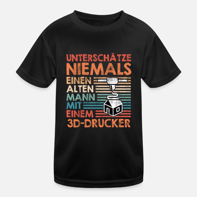 3D Printing Never Underestimate an Old Man with Kids Functional T-Shirt