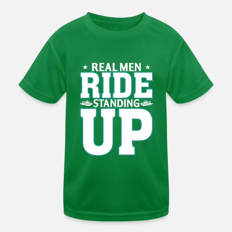 Echte Männer Fahren Im Stehen Kinder Funktions-T-Shirt