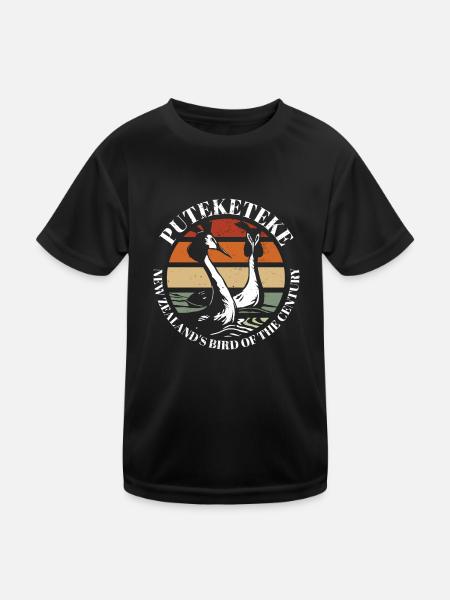 Puteketeke L’oiseau du siècle de Nouvelle-Zélande - T-shirt sport Enfant - noir - Devant