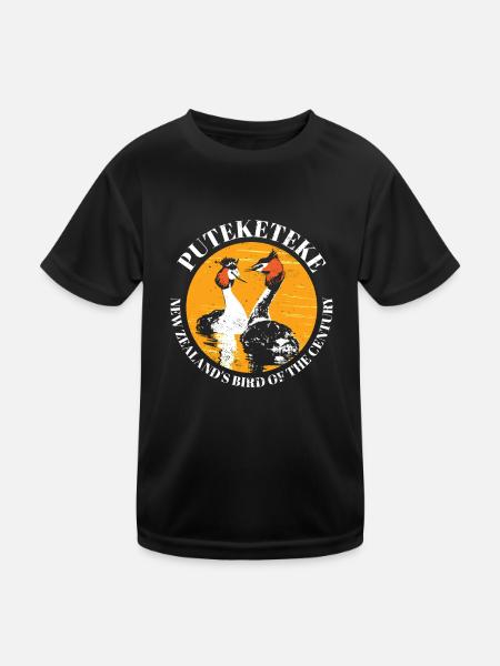 Puteketeke L’oiseau du siècle de Nouvelle-Zélande - T-shirt sport Enfant - noir - Devant