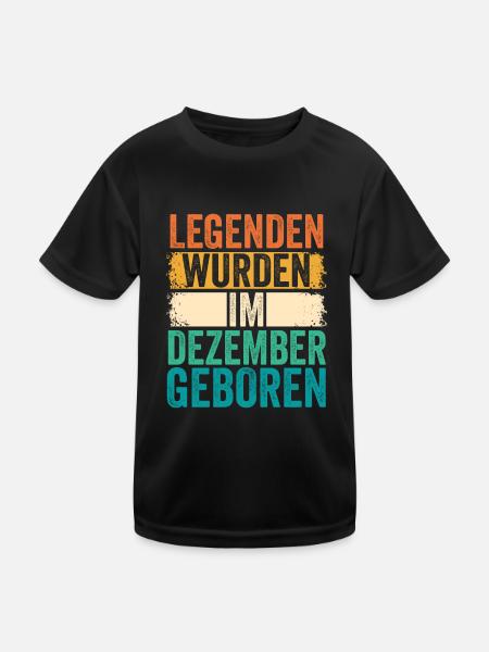 Les légendes sont nées en décembre - T-shirt sport Enfant - noir - Devant