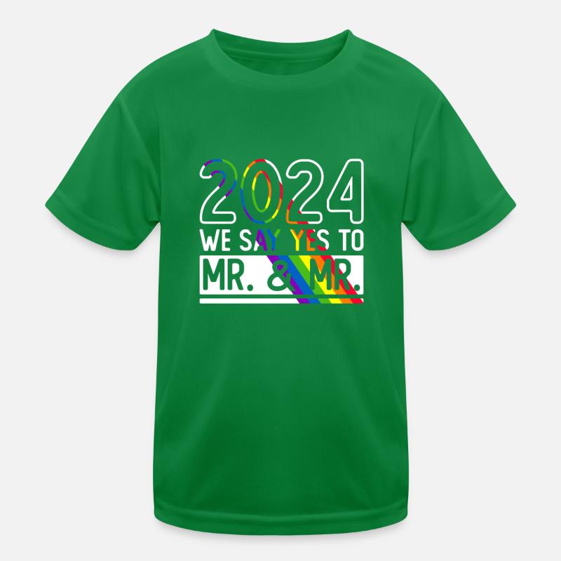 Gay Pride Hochzeit 2024 Homo-Ehe Kinder Funktions-T-Shirt
