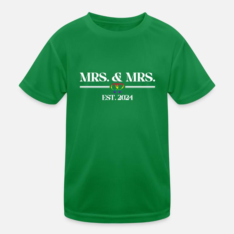 Gay Pride Lesbische Hochzeit 2024 Homo-Ehe Kinder Funktions-T-Shirt