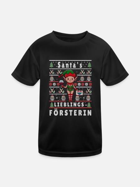 Ugly Christmas SANTA'S FAVORITE FORESTER - Kids Functional T-Shirt - black - Front