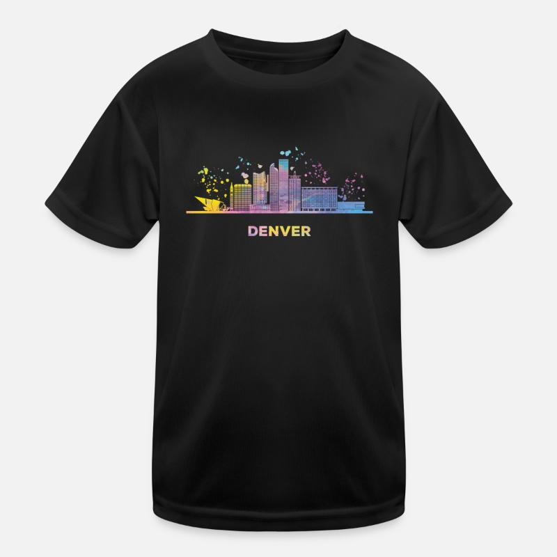 Denverites Skyline Denver Kinder Funktions-T-Shirt