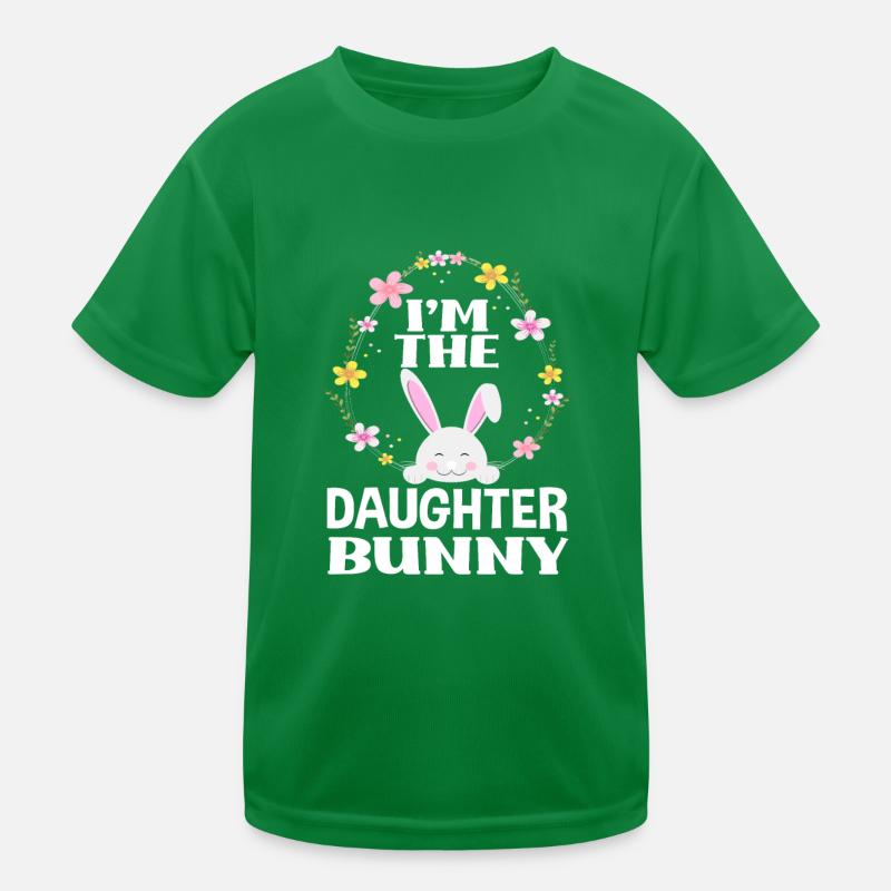 Ich Bin Tochter Osterhase Blumenkranz Ostern Kinder Funktions-T-Shirt