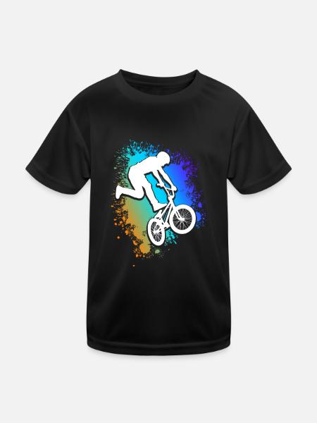 BMX Radfahren Fahrrad Geschenk Kinder Fahrrad MTB - Kinder Funktions-T-Shirt - Schwarz