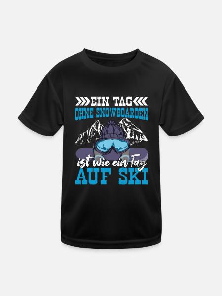 Snowboarden Snowboard Snowboardfahrer Piste - Kinder Funktions-T-Shirt - Schwarz - Vorne
