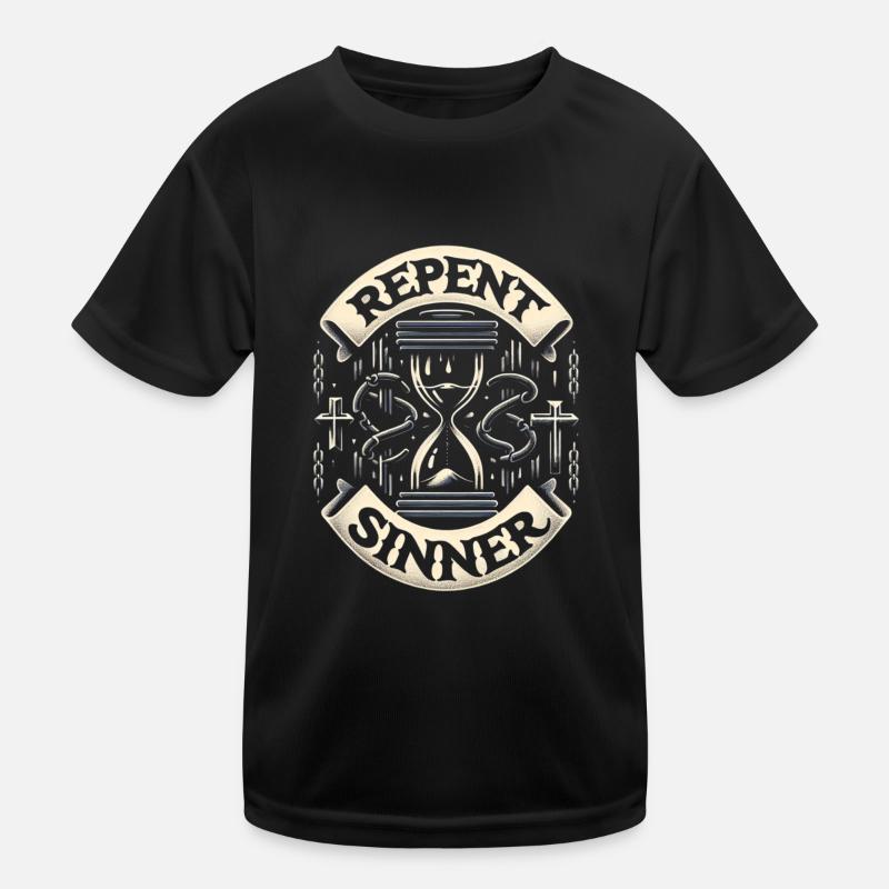 Repent Sinner 16 Kids Functional T-Shirt