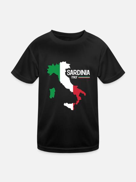 Sardinia Italy Sardinia Map Region Italy - Kids Functional T-Shirt - black - Front