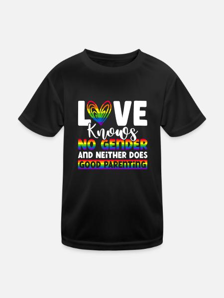 Schwule Eltern Schwulenstolz Familie Queer-Eltern - Kinder Funktions-T-Shirt - Schwarz - Vorne