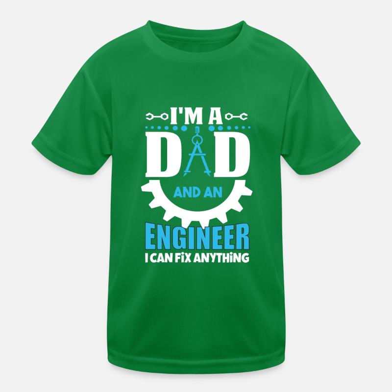 Dad and Engineer Kinder Funktions-T-Shirt
