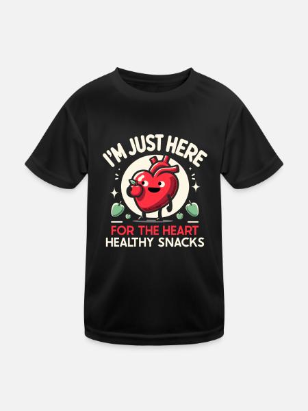 Gesunder Herzschlag Februar-herzbewusstsein - Kinder Funktions-T-Shirt - Schwarz - Vorne