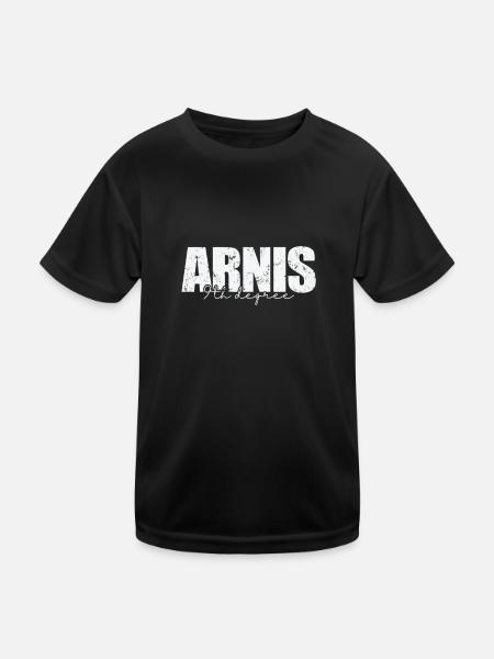 Arnis 9th Degree Kali philippinische Kampfkunst - Kinder Funktions-T-Shirt - Schwarz - Vorne
