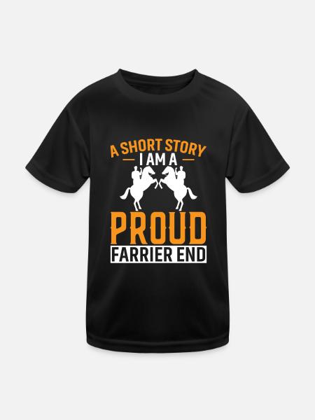 A Short Story, I Am A Proud Farrier End - Kids Functional T-Shirt - black - Front