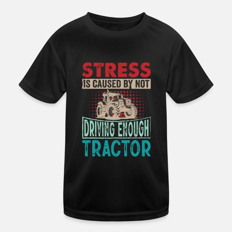 Retro Traktor Erntezeit - Stress Spruch Englisch Kinder Funktions-T-Shirt