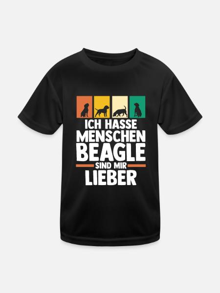 Dog Beagle - Kids Functional T-Shirt - black - Front