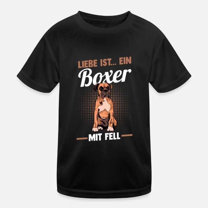Hund Deutscher Boxer Kinder Funktions-T-Shirt